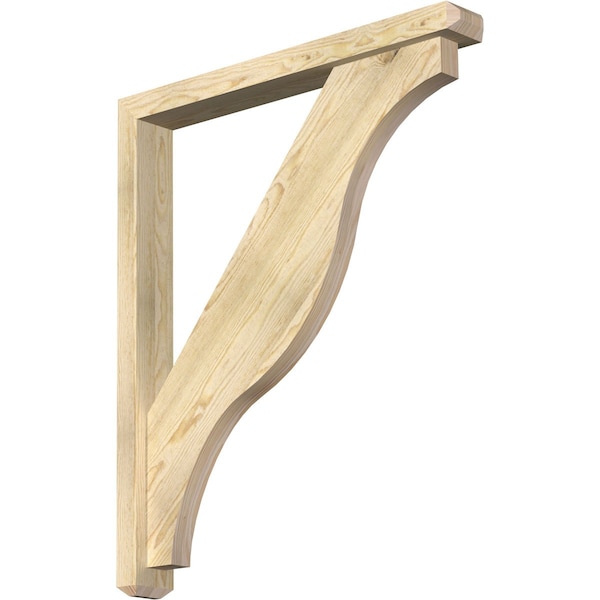 Ekena Millwork Funston Craftsman Rough Sawn Bracket w/ Offset Brace, Douglas Fir, 4"W x 32"D x 38"H BKT0402X32X38FST04RDF - main